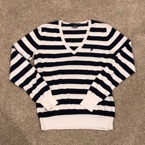 Like NEW! Navy & White Ralph Lauren Sweater